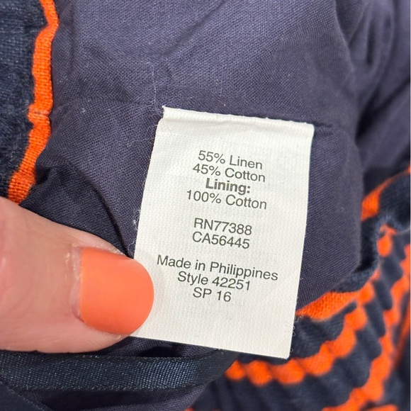 J. Crew Red Blue Striped Elastic Waist Skirt woman’s Size 10 - Picture 7 of 9